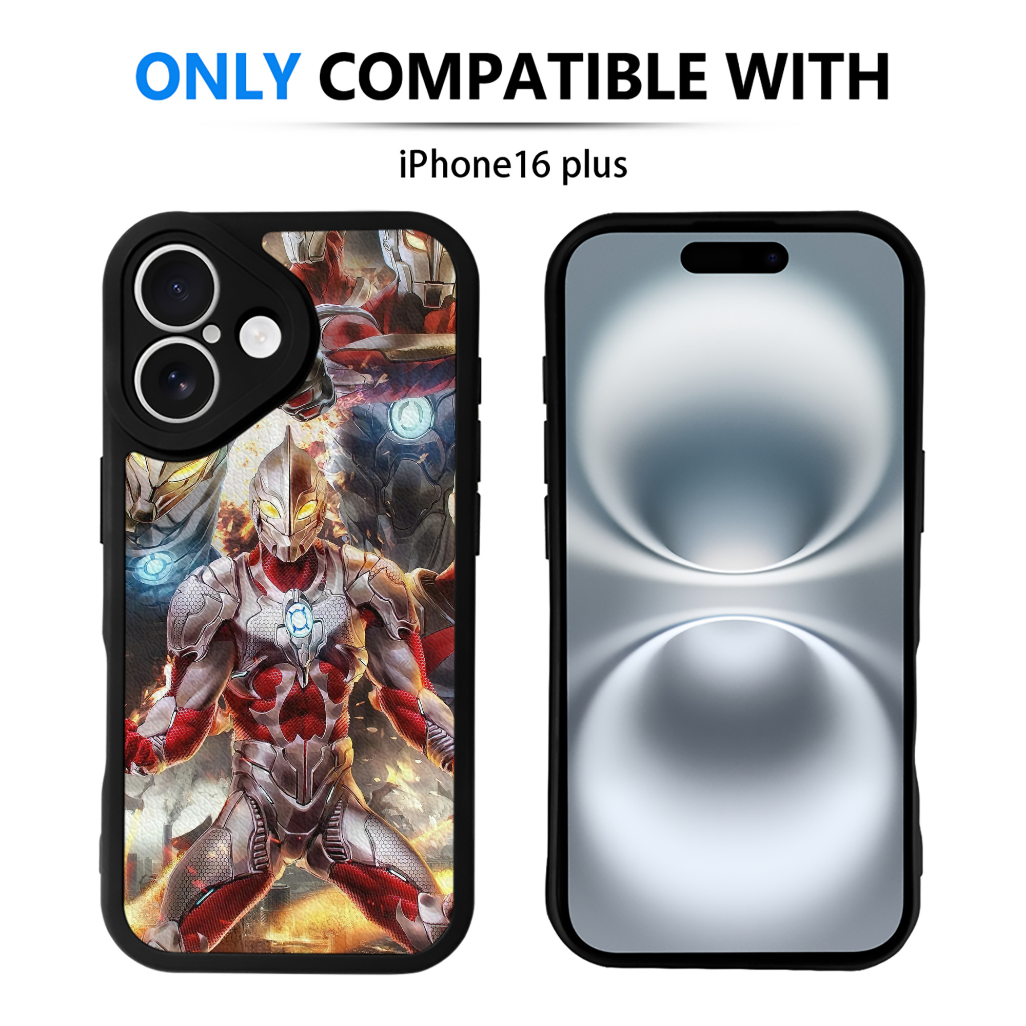 （画像用） ウルトラマン Ultraman 【iPhone 16シリーズ対応】シリコンスマホケース（レザー調） 材質：シリコン